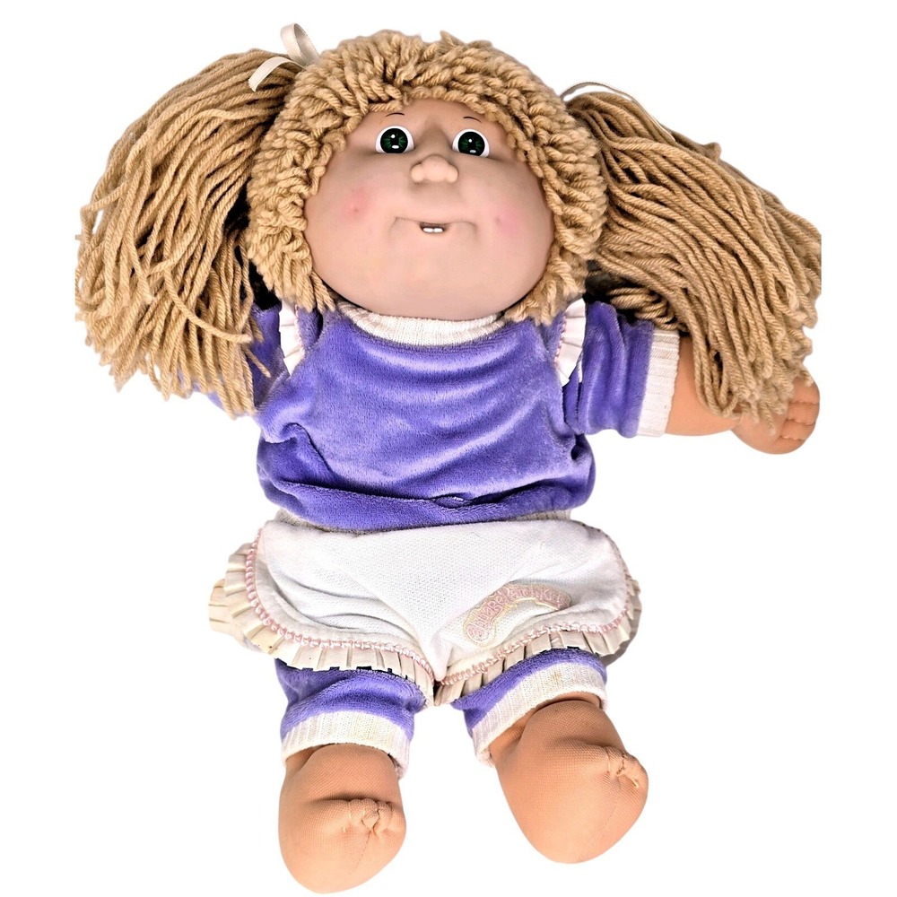 Vtg 1986 Cabbage Patch Kid IC2 Taiwan HM#10 2 Teeth‎ Red Signature Blonde Green